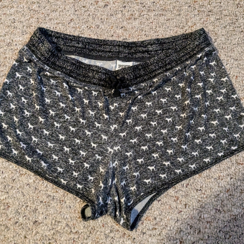 PINK Gray Pajama Shorts